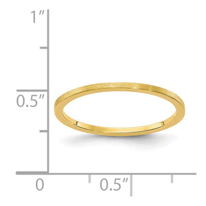 1.14k Yellow Gold Flat Satin Stackable Band