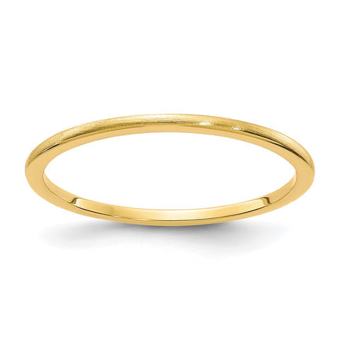 1.14k Yellow Gold Half Round Satin Stackable Band