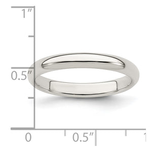 3mm Sterling Silver Stackable Polished Half Round Band