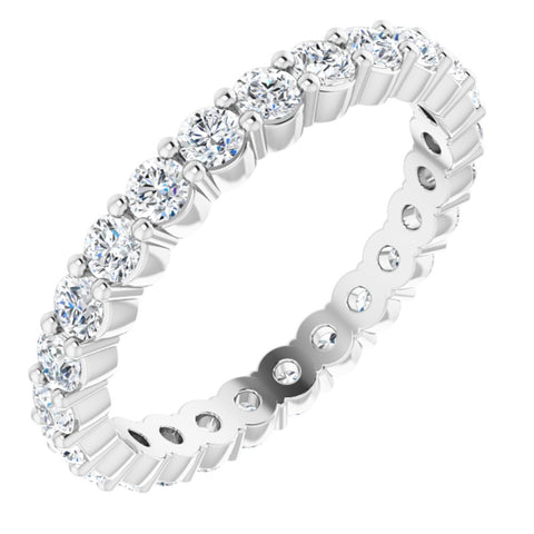 14K White Gold & Diamond Eternity Standard Fit Band