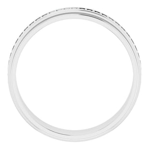 14K White Gold 1/3 to 3/8 CTW Diamond Eternity Ridge Edge Band