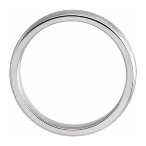 10K White Gold Polished Beveled Edge Comfort Fit Band