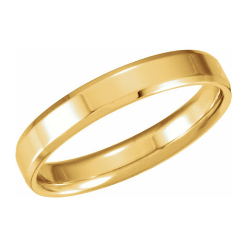 10K Yellow Gold Polished Beveled Edge Comfort Fit Band