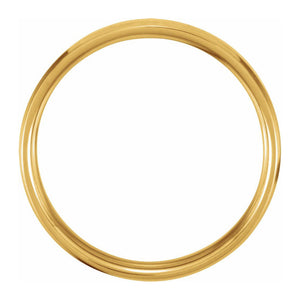 10K Yellow Gold Polished Beveled Edge Comfort Fit Band