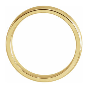 14K Yellow Gold Beveled Edge Satin Comfort Fit Band