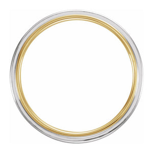 14K Yellow & White Gold Grooved Comfort Fit Band