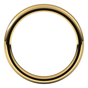 3mm 14K Yellow Gold Polished Round Edge Comfort Fit Flat Band