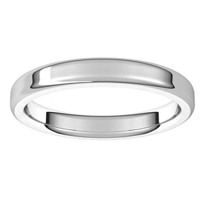 3mm Continuum Sterling Silver Round Edge Comfort Fit Flat Band