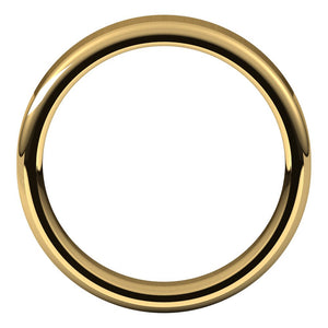 14K Yellow Gold Polished Round Edge Comfort Fit Flat Band