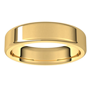 14K Yellow Gold Polished Round Edge Comfort Fit Flat Band