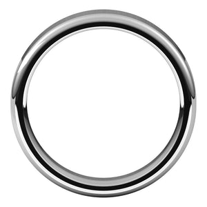 14K White Gold Polished Round Edge Comfort Fit Flat Band