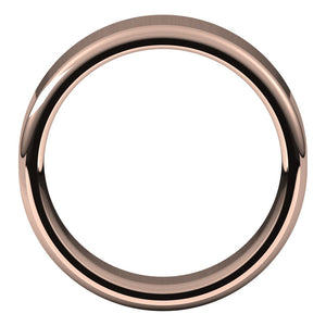 14K Rose Gold Polished Round Edge Comfort Fit Flat Band