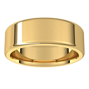 10K Yellow Gold Polished Round Edge Comfort Fit Flat Band