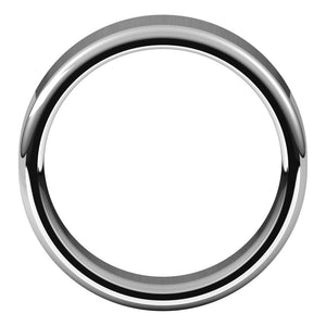 10K White Gold Polished Round Edge Comfort Fit Flat Band