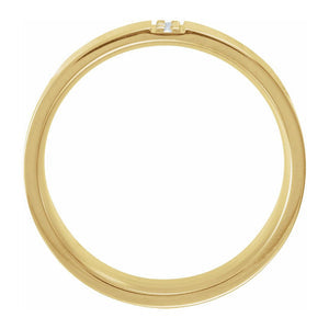 14K Yellow Gold 1/10 CTW Diamond Polished Comfort Fit Flat Band