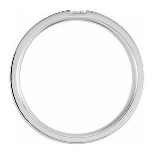 14K White Gold 1/10 CTW Diamond Satin Comfort Fit Flat Band