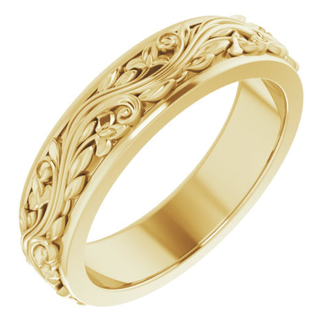 14K Yellow Gold Sculptural Standard Fit Band