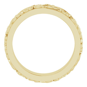 14K Yellow Gold Sculptural Standard Fit Band