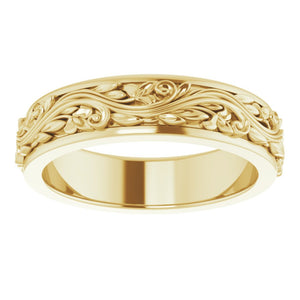 14K Yellow Gold Sculptural Standard Fit Band