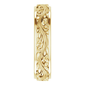 14K Yellow Gold Sculptural Standard Fit Band