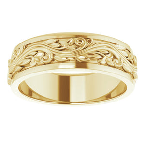 10K Yellow Gold Sculptural Standard Fit Band