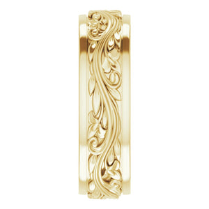 10K Yellow Gold Sculptural Standard Fit Band