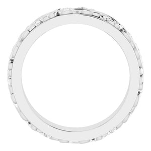 10K White Gold Sculptural Standard Fit Band