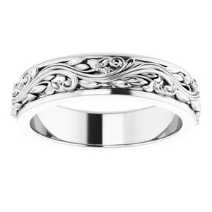 10K White Gold Sculptural Standard Fit Band