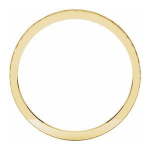 14K Yellow Gold Hammered Flat Standard Fit Band