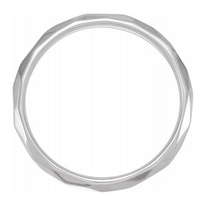 3mm 14K White Gold Hammered Comfort Fit Band
