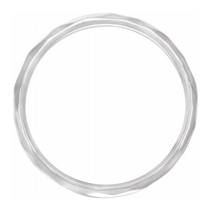 14K White Gold Hammered Comfort Fit Band