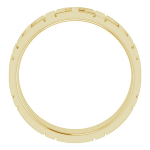 14K Yellow Gold Polished Cross Comfort Fit Band