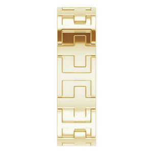 14K Yellow Gold Polished Cross Comfort Fit Band