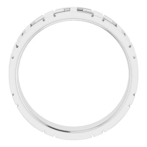 14K White Gold Polished Cross Comfort Fit Band