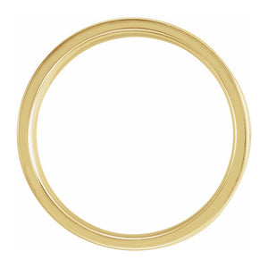 14K Yellow Gold Polished Ridged Comfort Fit Band