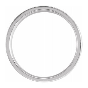 10K White Gold Polished Ridged Comfort Fit Band