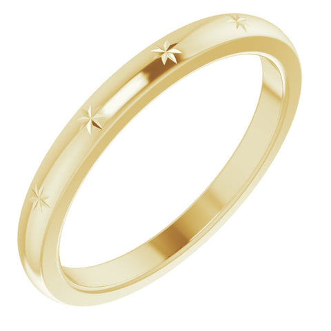 2.14K Yellow Gold Starburst Standard Fit Band