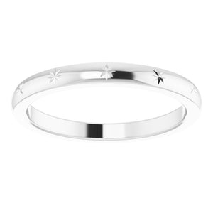 2.14K White Gold Starburst Standard Fit Band