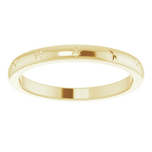 2.10K Yellow Gold Starburst Standard Fit Band