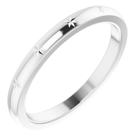 2.Continuum Sterling Silver Starburst Standard Fit Band
