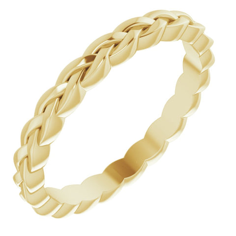 14K Yellow Gold Woven Standard Fit Band