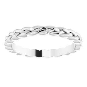 14K White Gold Woven Standard Fit Band
