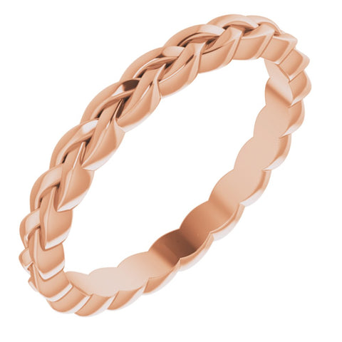 14K Rose Gold Woven Standard Fit Band