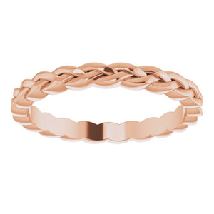 14K Rose Gold Woven Standard Fit Band