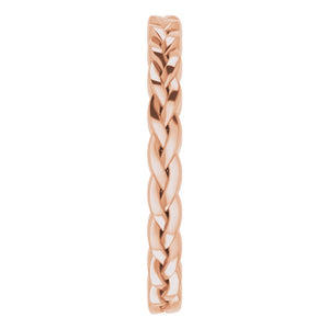 14K Rose Gold Woven Standard Fit Band