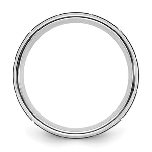 Cobalt Black Plated Brushed Grooved Center Standard Fit Band