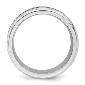 Cobalt Brushed & Polished Grooved & Beveled Standard Fit Band