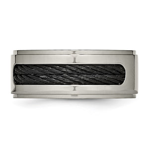 Titanium Black Plated Cables 1/20ct Diamond Standard Fit Band