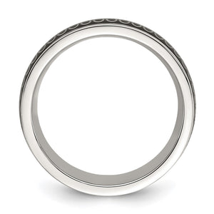 Men's Stainless Steel Two Tone Swirl Design Standard Fit Band