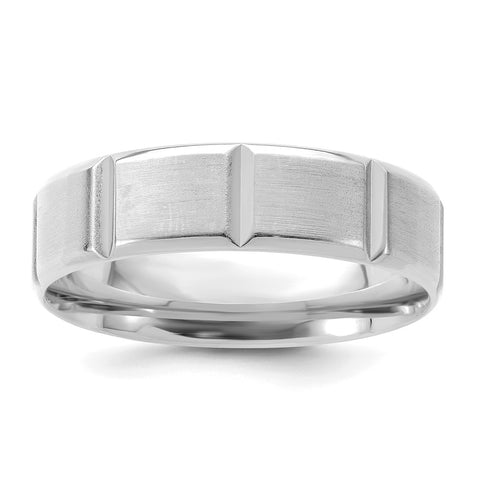 14K White Gold Heavy, Light or Standard Grooved Comfort Fit Band